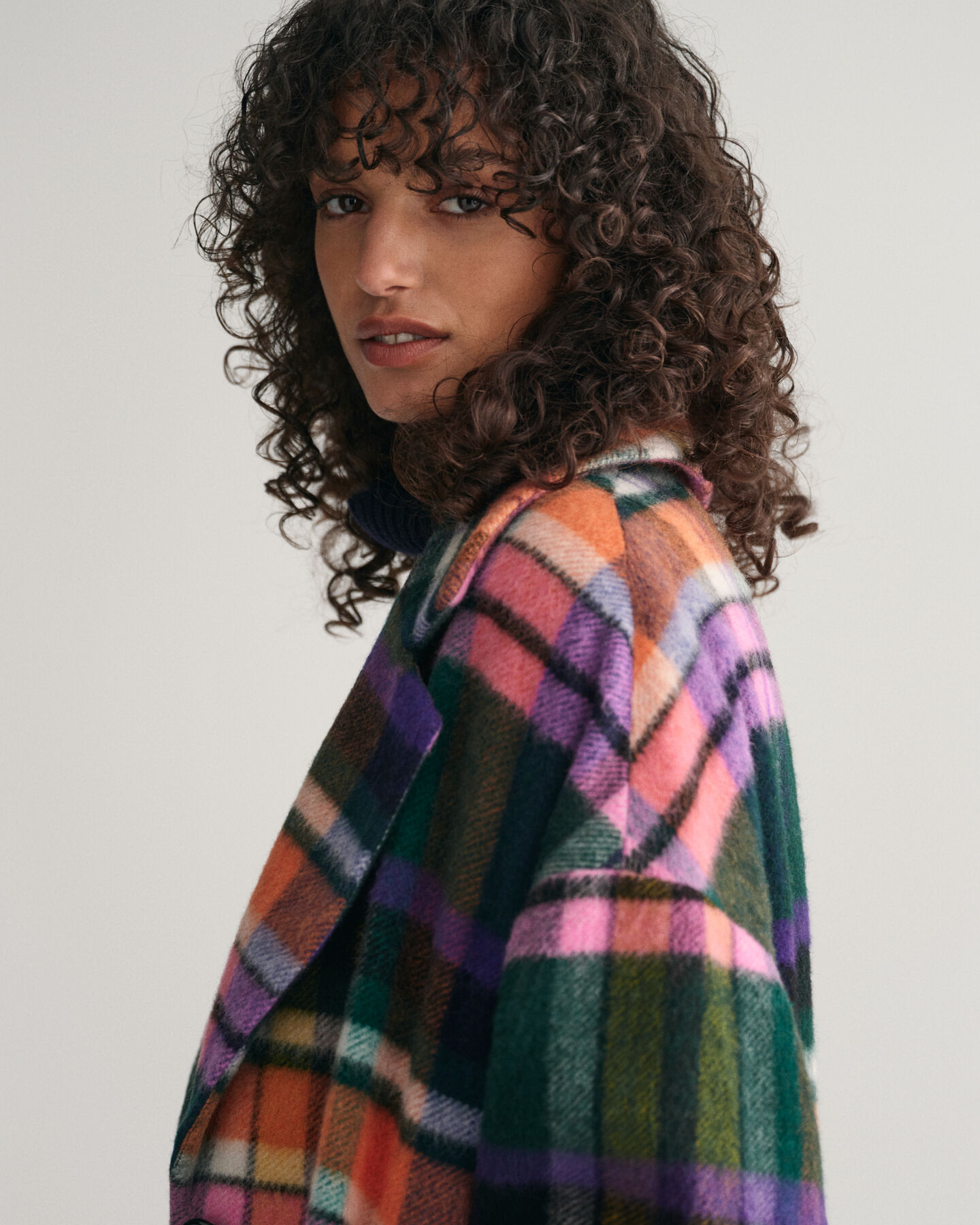 Cocoon Mantel mit Karomuster