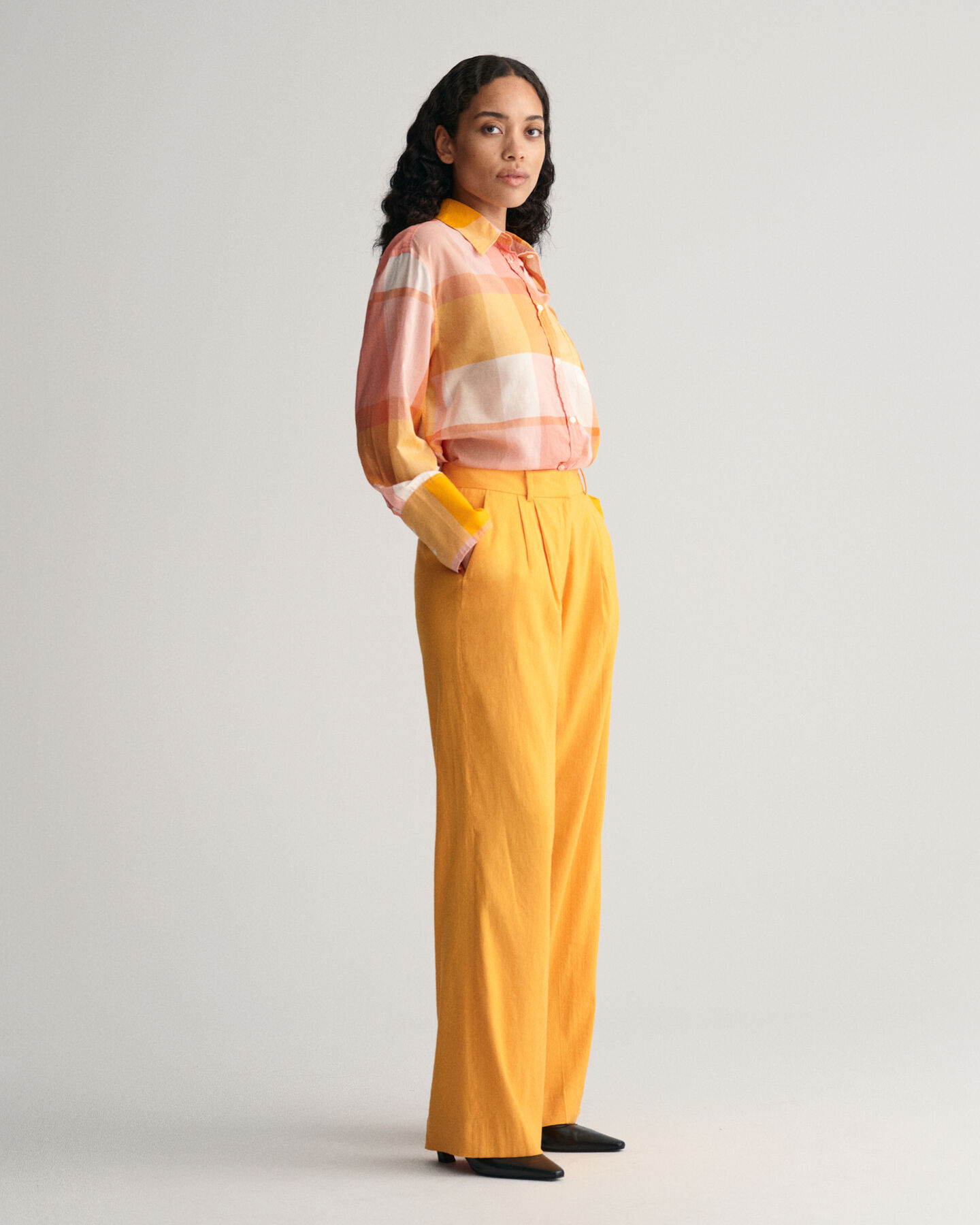 Formelle Relaxed Fit Stretch Leinen Hose