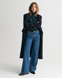 Geripptes Langarm-Rollkragenshirt mit Streifen