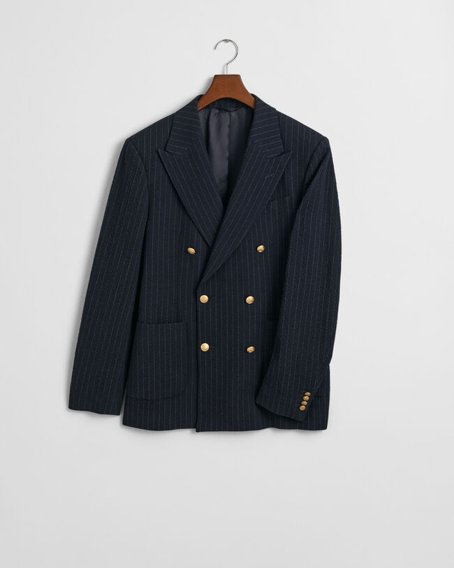 Slim Fit Seersucker Club Sakko mit Streifen