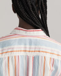 Bunt gestreiftes Hemdblusenkleid