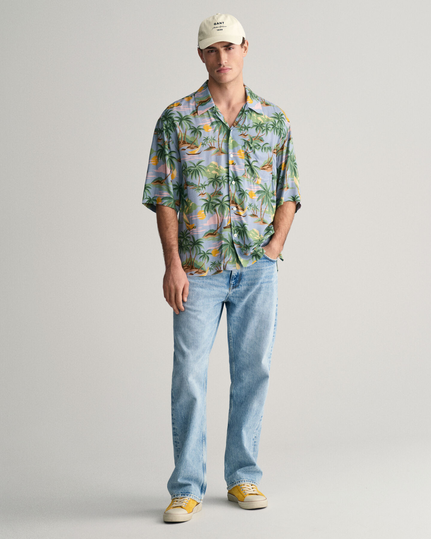 Relaxed Fit Hawaiian Print Kurzarmhemd
