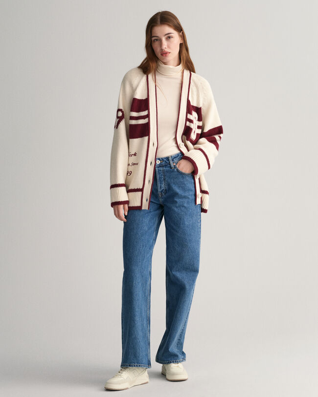 GANT Varsity V-Neck Strickjacke