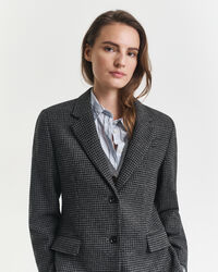 Regular Fit Houndstooth Blazer aus Wolle