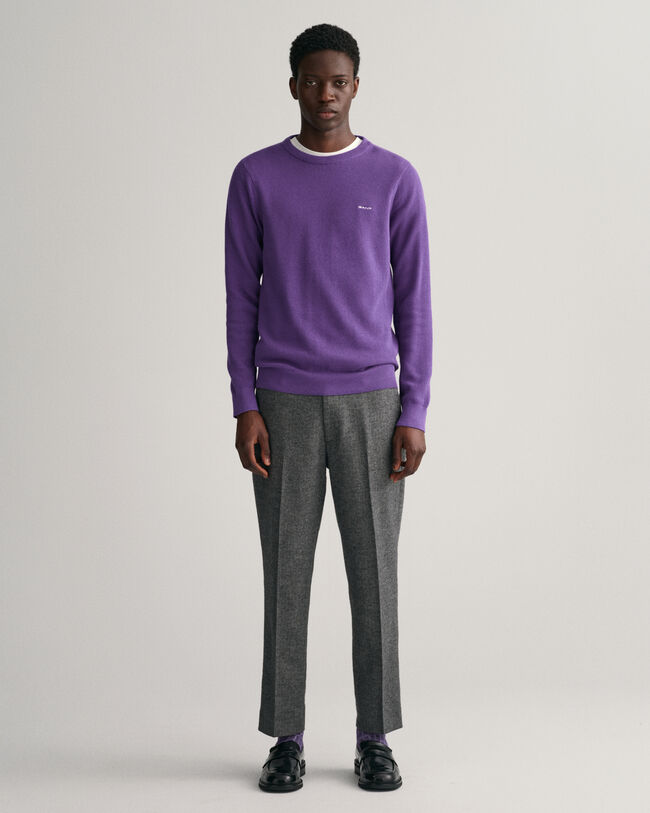 Schmal zulaufende Hose mit Fischgr&auml;tmuster