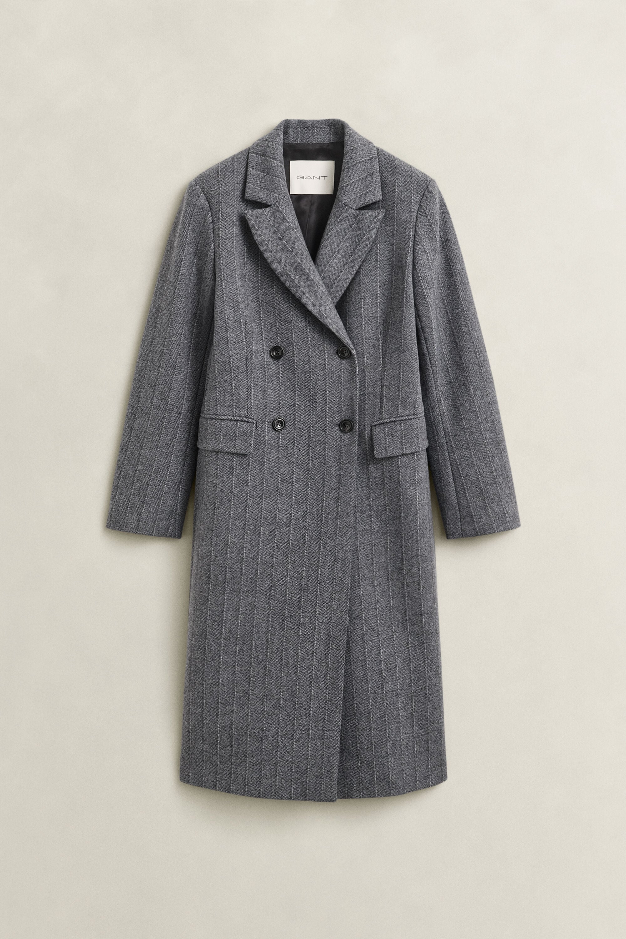Cappotto misto lana a righe