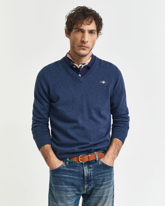 Klassischer V-Neck Pullover aus Baumwolle