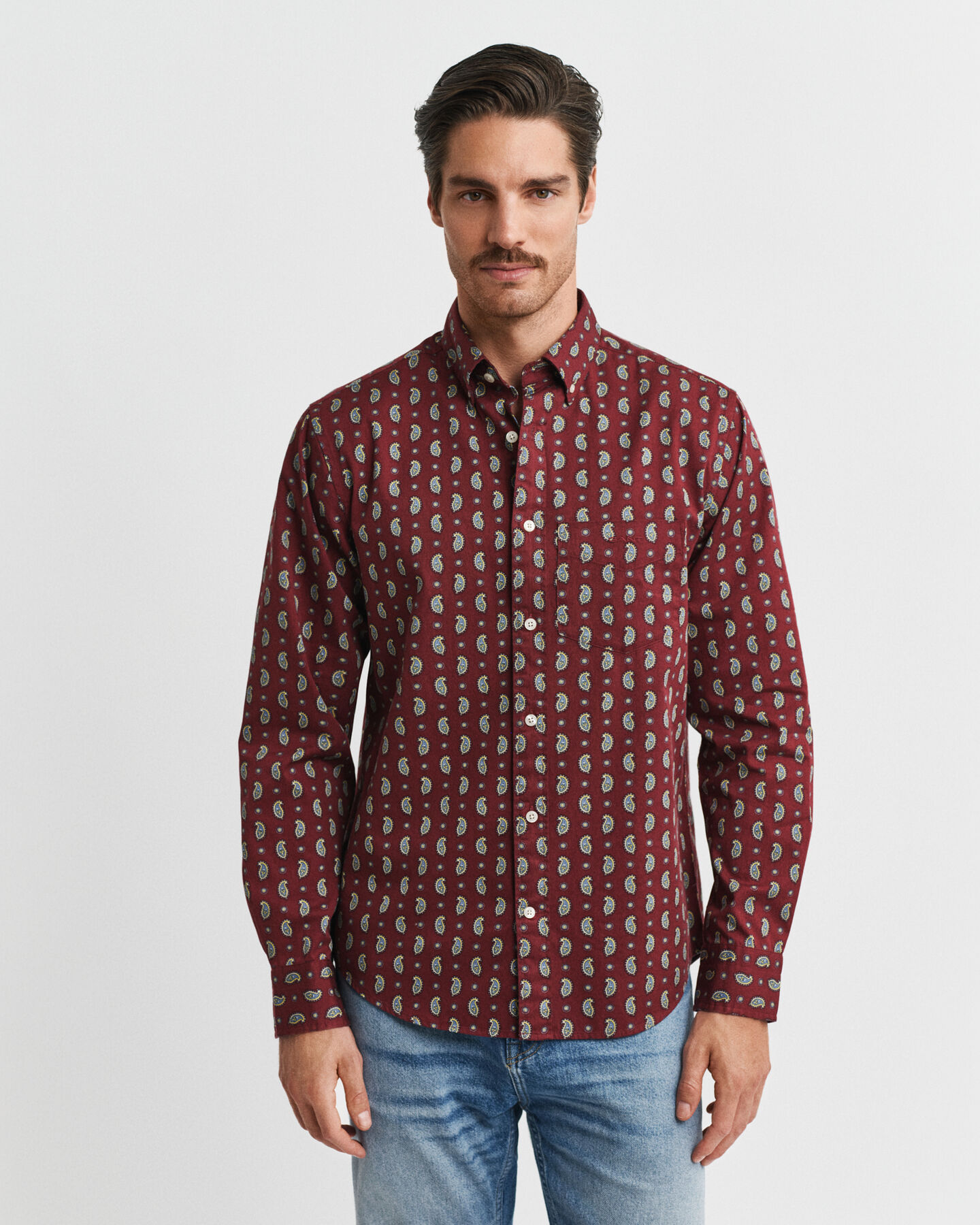 Regular Fit Twill-Hemd mit Paisley-Print
