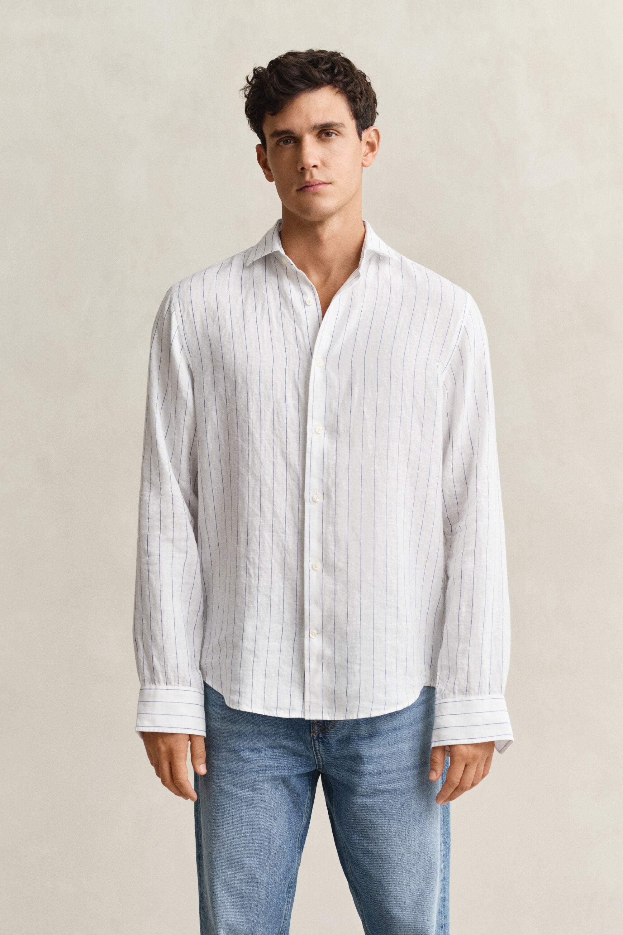 Chemise en lin à rayures