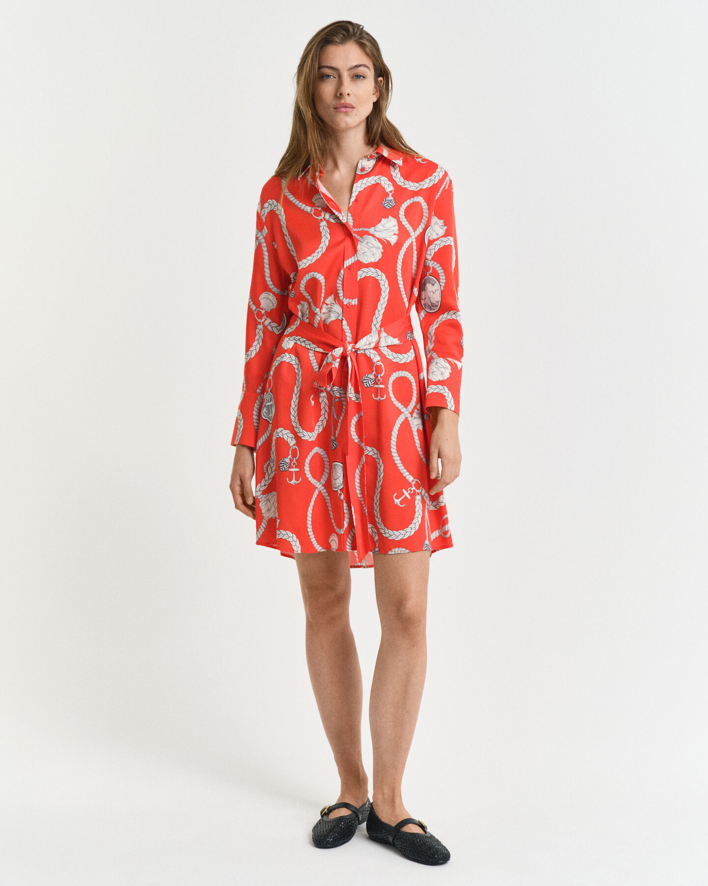 Sailing Print Hemdblusenkleid