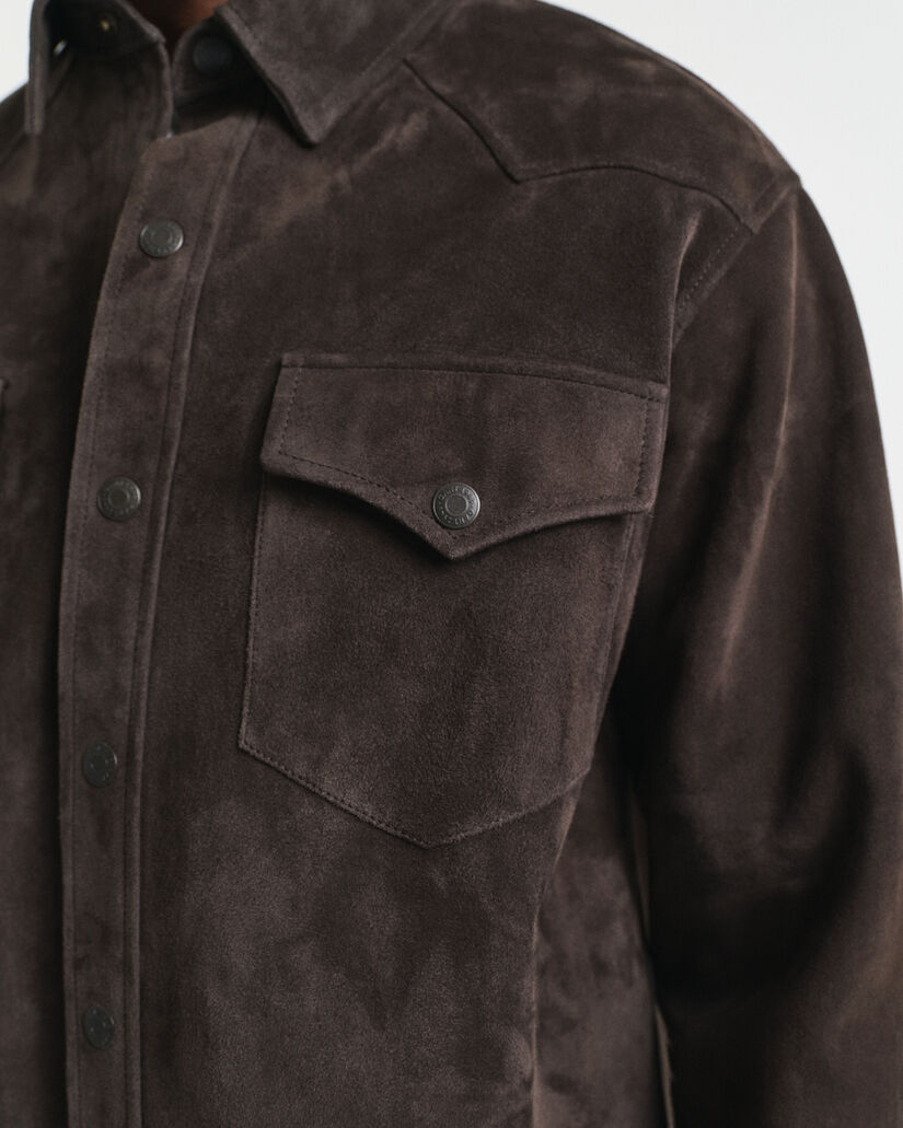 Relaxed Fit Rodeo Hemd aus Veloursleder