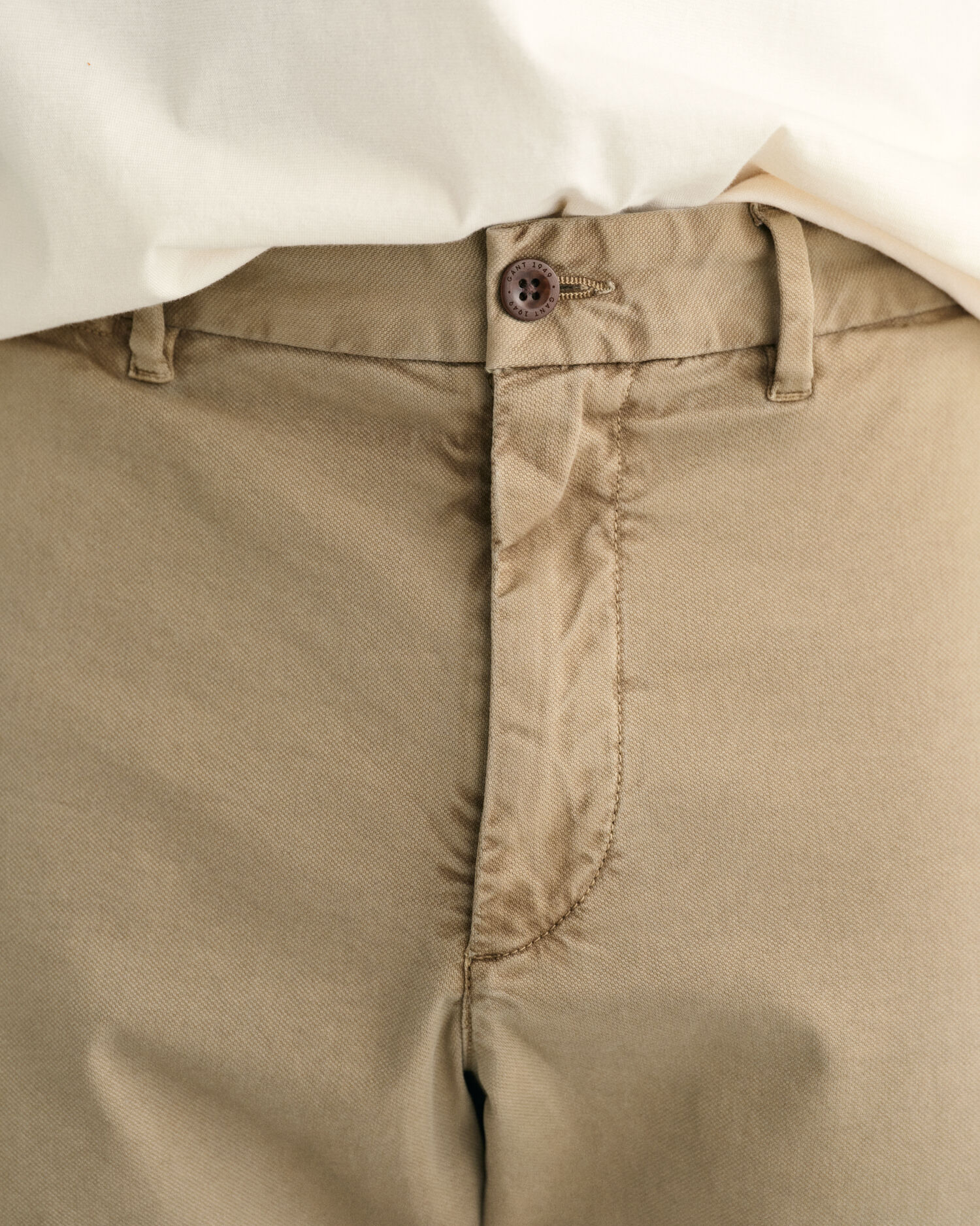 Slim Fit Dobby Chinohose mit Struktur