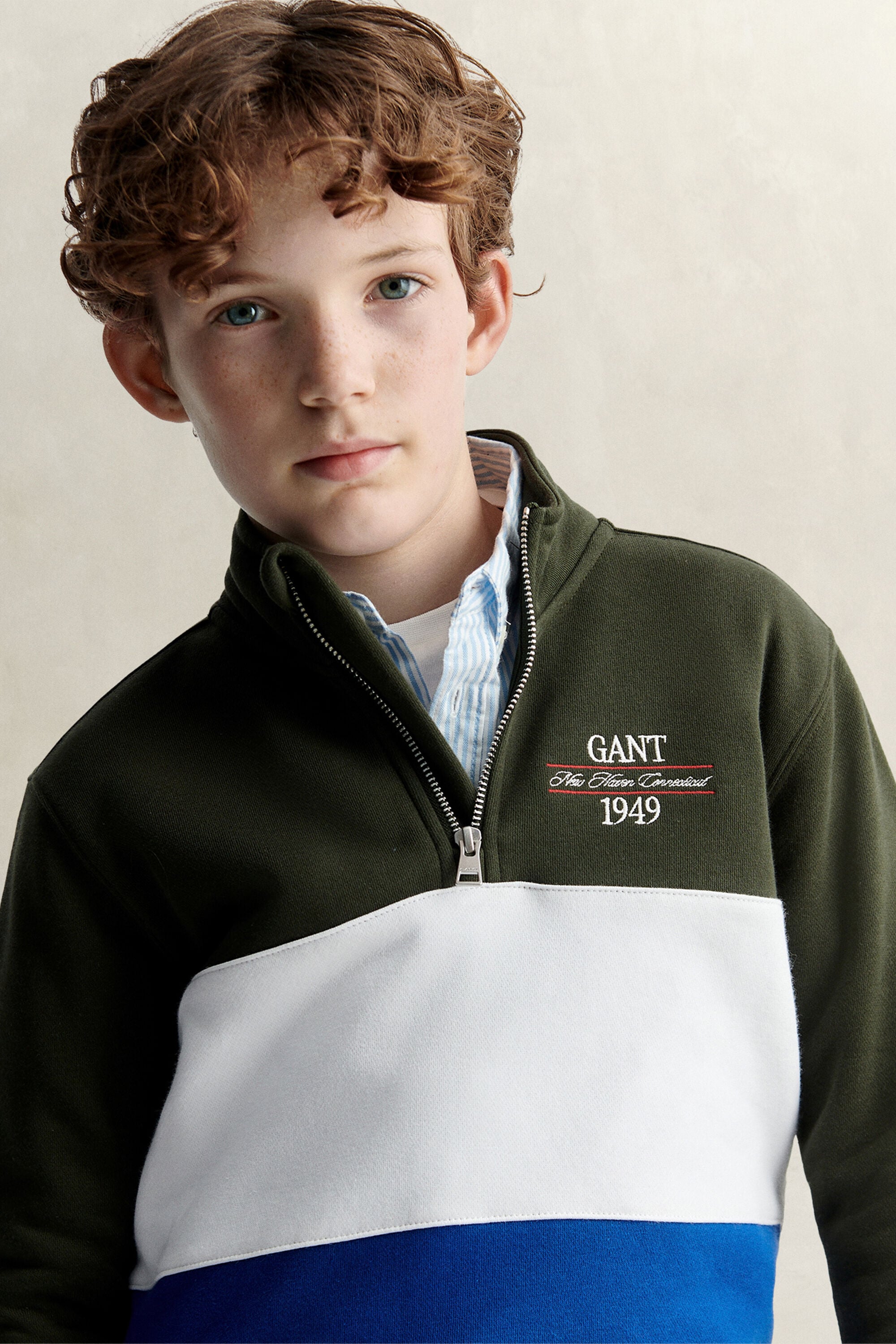 Teen Boys Color Block Half-Zip Sweatshirt