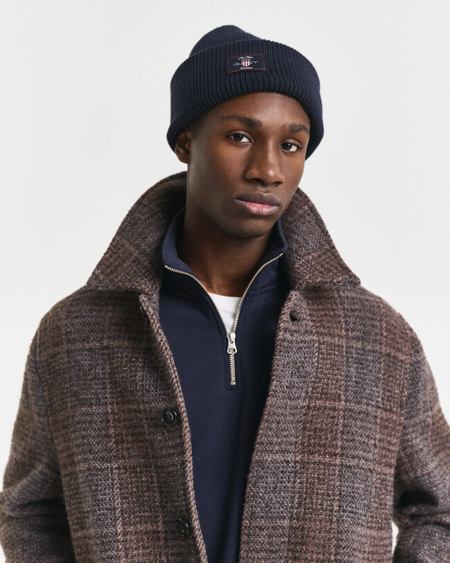 Gerippte Beanie aus Baumwollgemisch