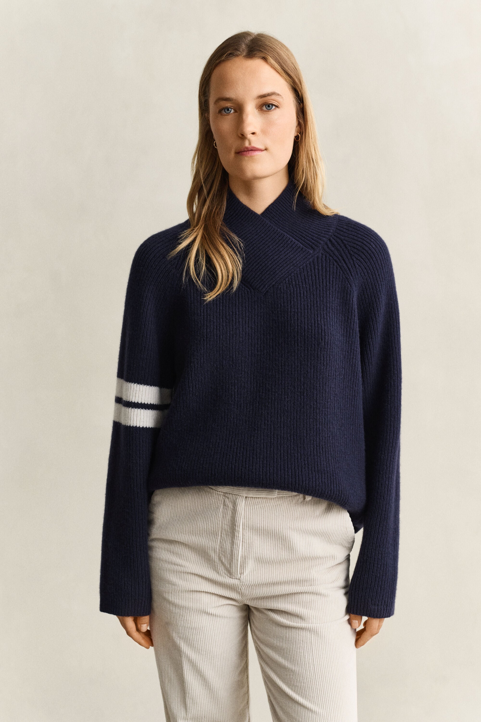 Gerippter Wollpullover