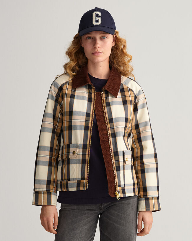 Verkürzte Jacke mit Karomuster