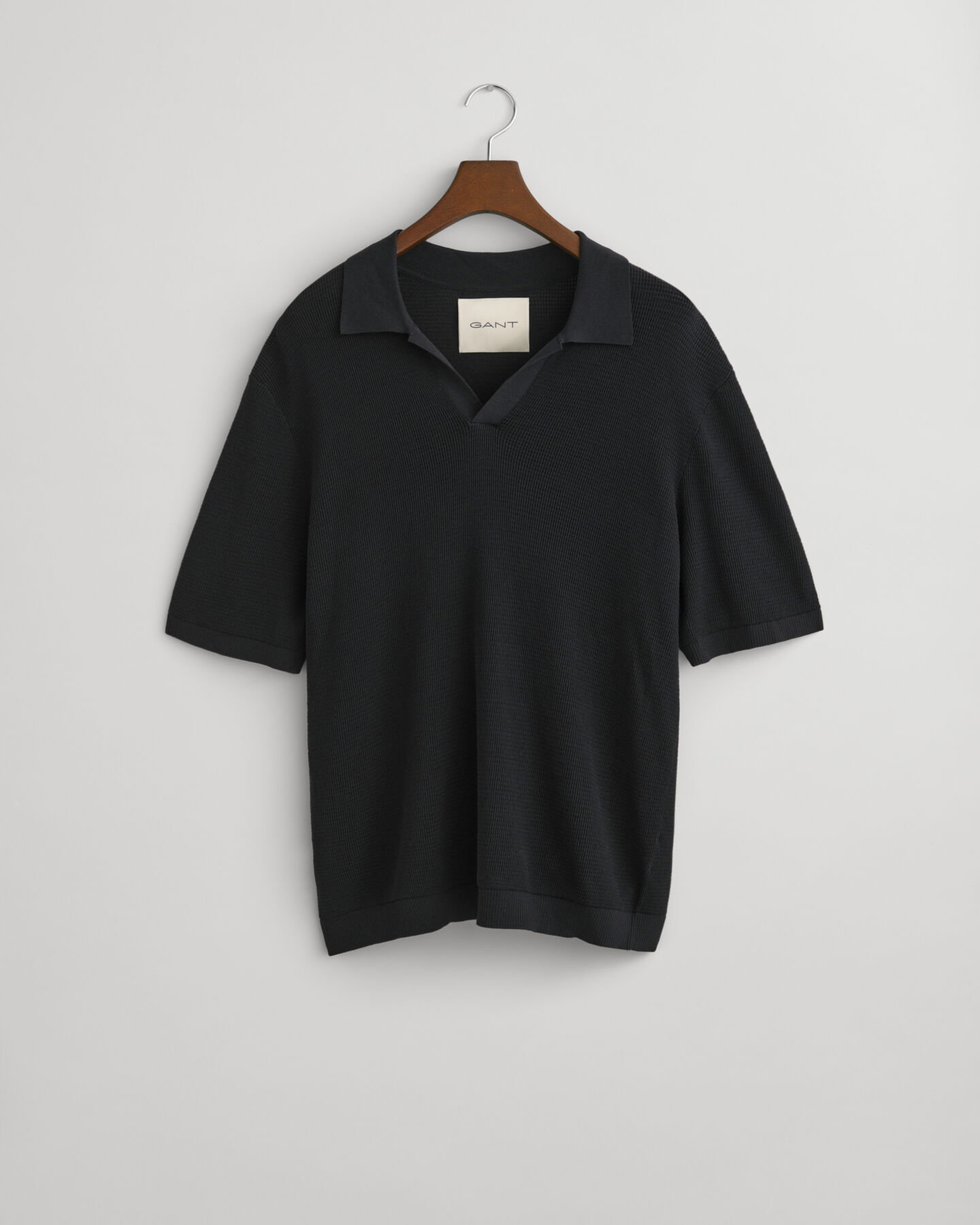 Polopullover mit offenmaschiger Struktur