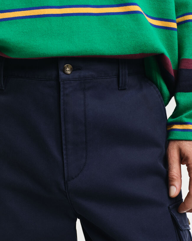 Regular Fit Cargohose aus Baumwolltwill