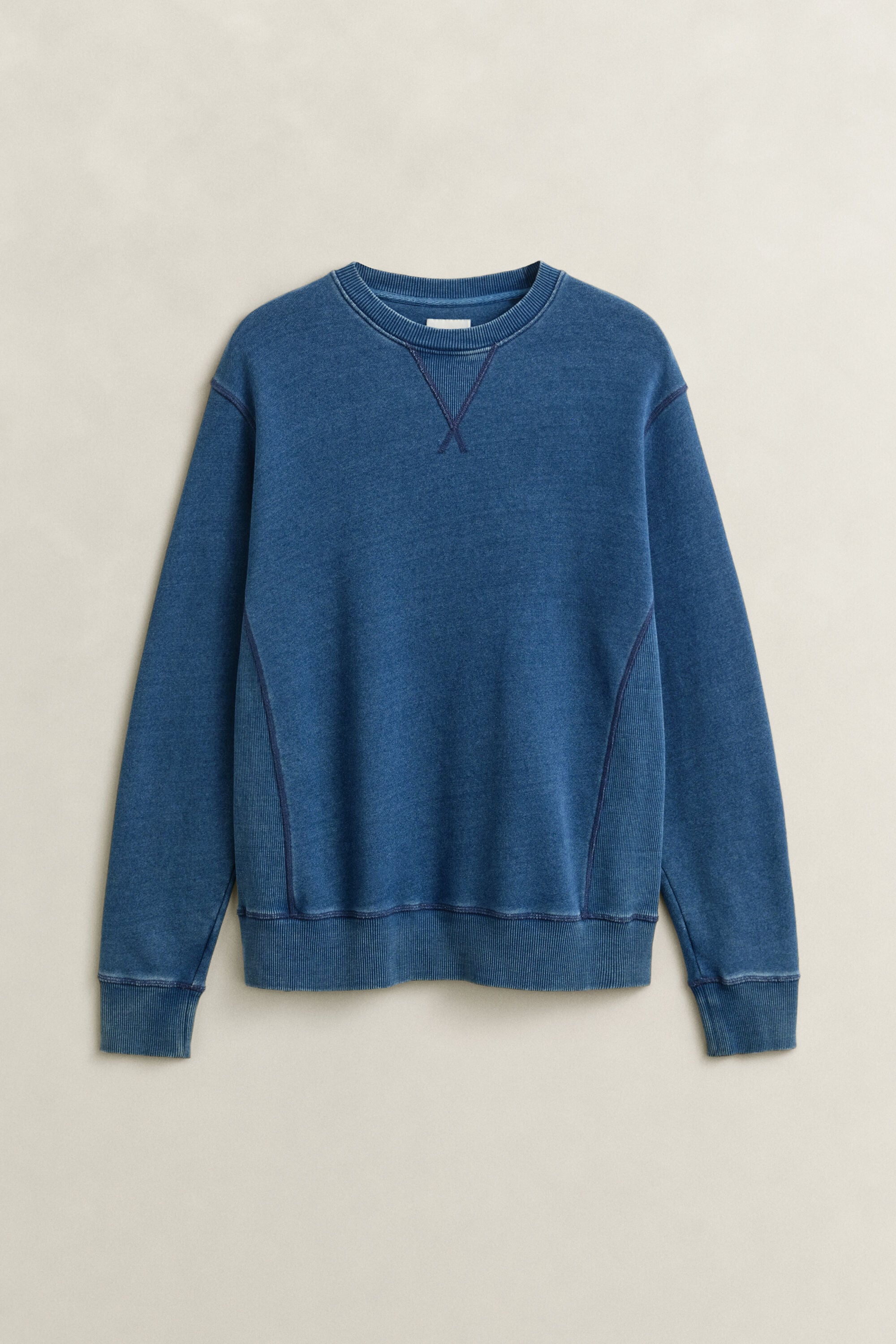 Sweat-shirt col rond indigo