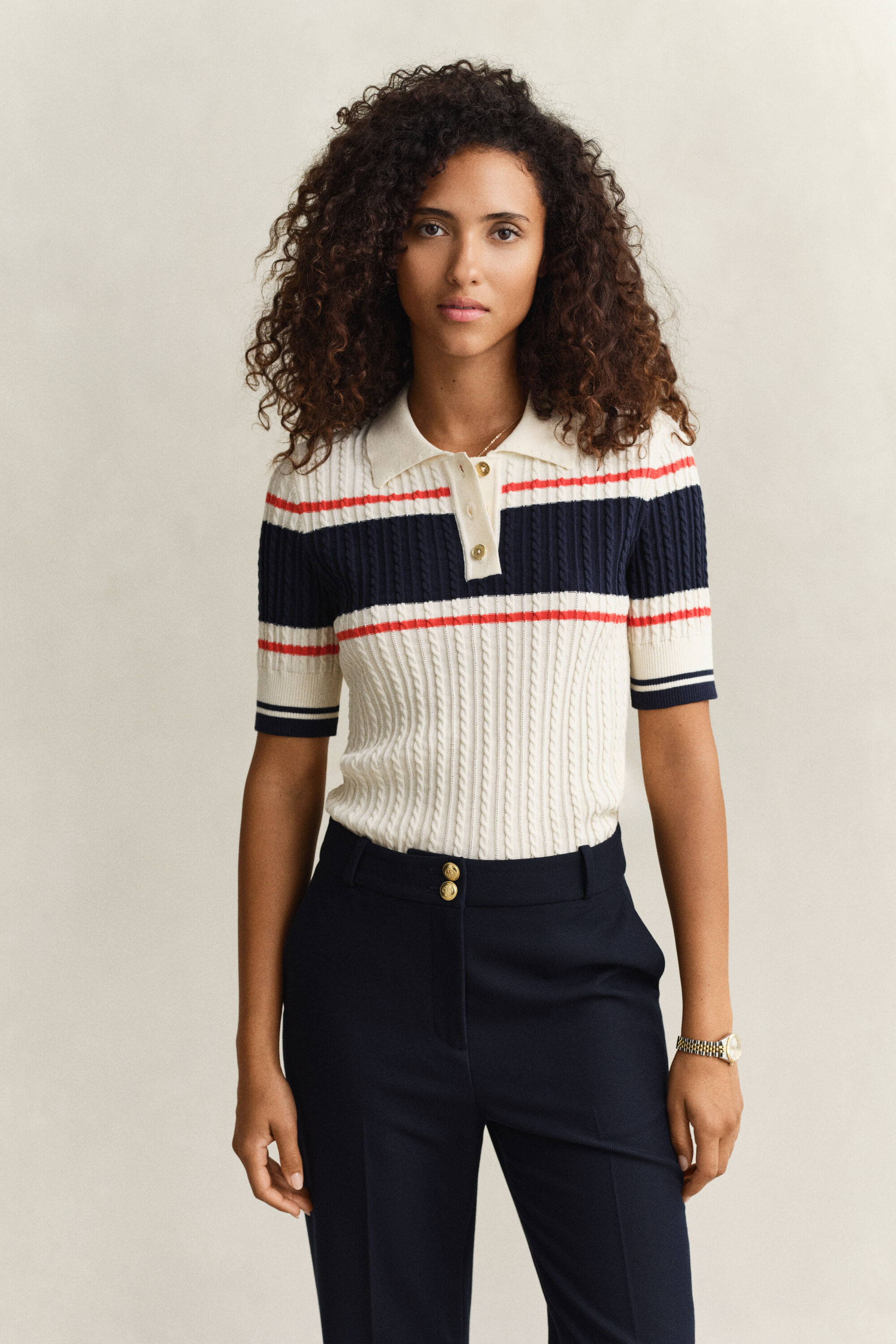 Kurzarm-Rugger aus Baumwolle