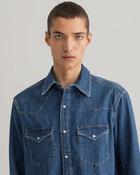 Relaxed Fit Western Jeanshemd