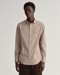 Regular Fit Popeline Hemd mit kleinem Vichy-Karo