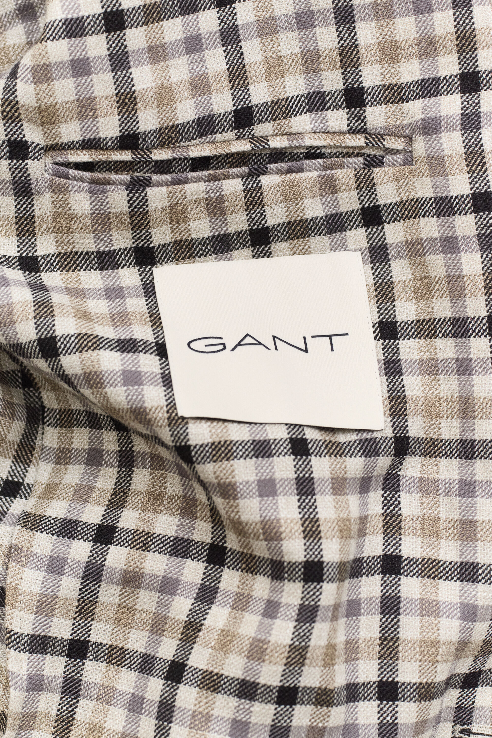 Veste blazer en lin et laine à carreaux