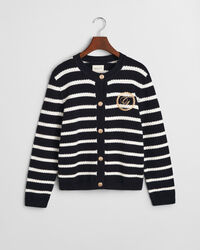 Gestreifte Strickjacke aus Baumwolle