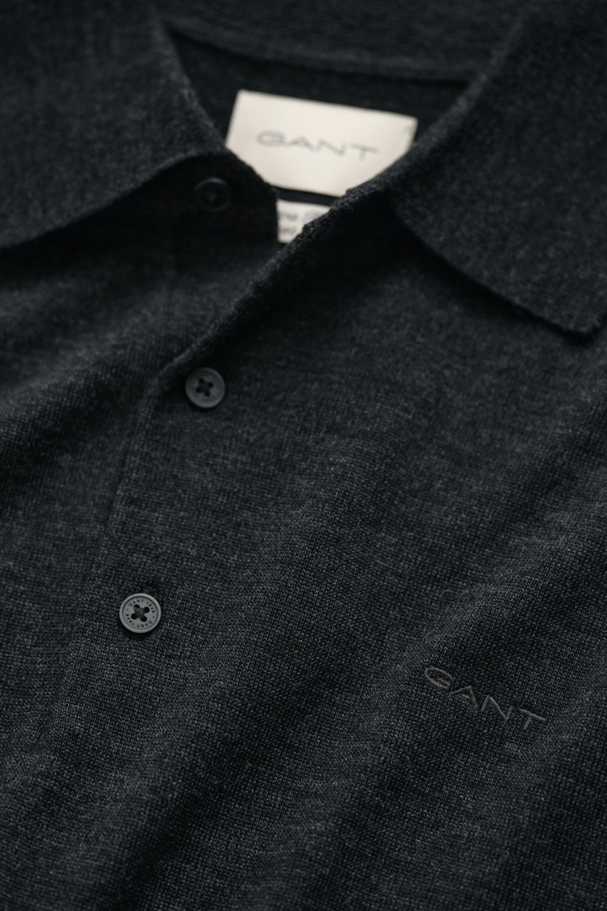 Pull façon polo en laine mérinos extrafine