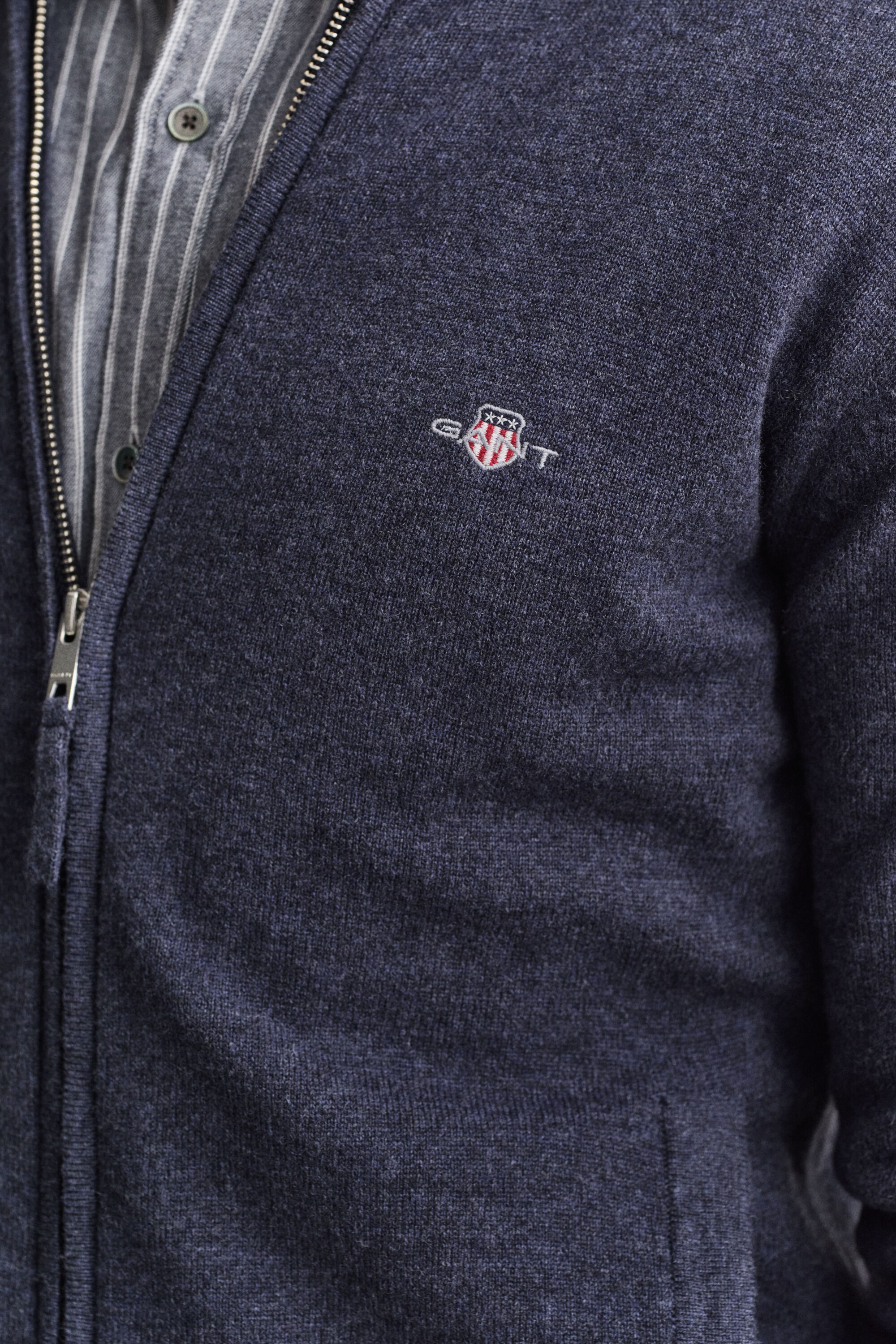 Strickjacke aus Lambswool mit Reißverschluss