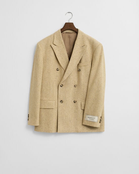 Relaxed Fit Herringbone Anzugsakko mit Noppenstruktur