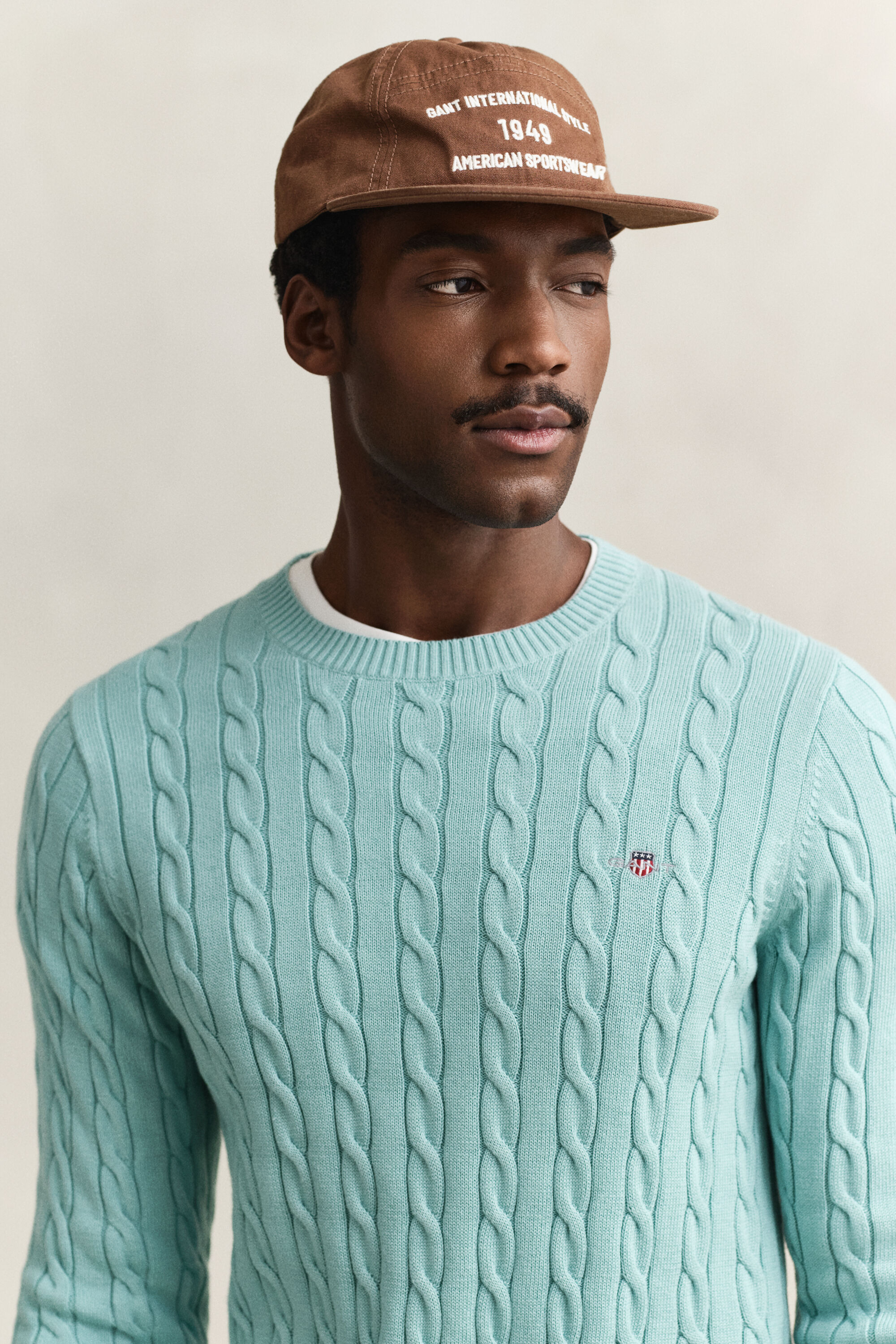 Zopfstrick Rundhalspullover aus Baumwolle