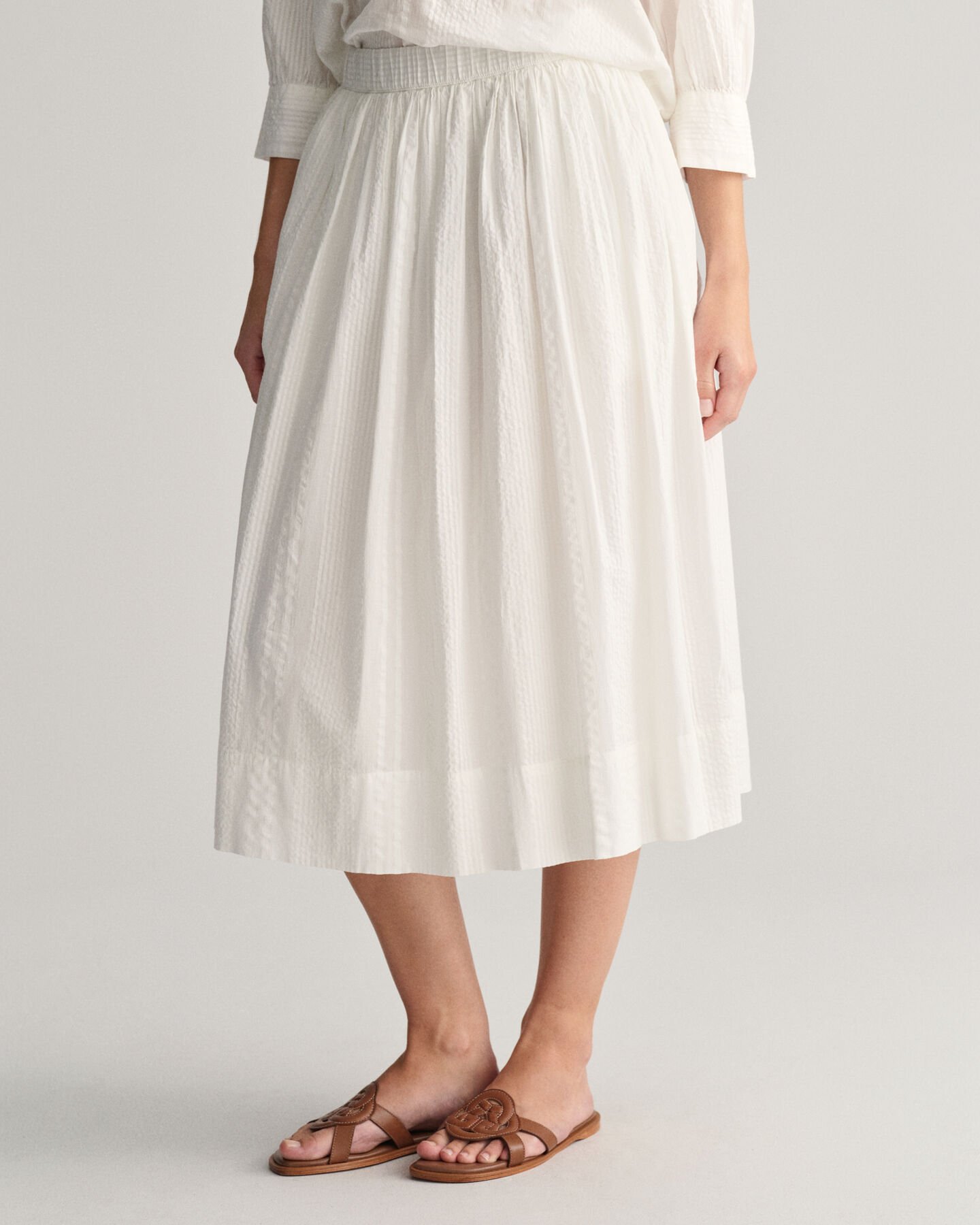 Seersucker Pull-On Rock mit Streifen