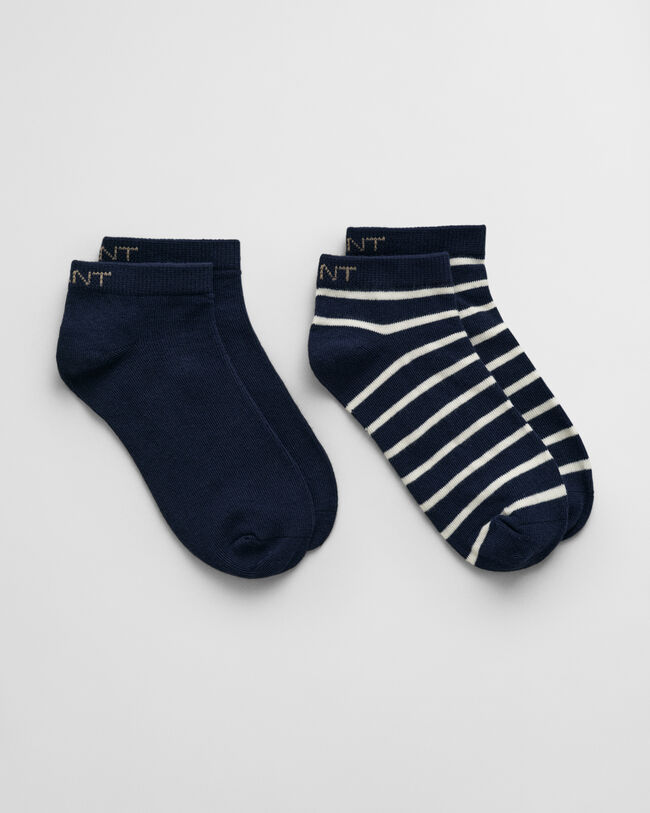 2er-Pack Kn&ouml;chelsocken Gestreift & Einfarbig