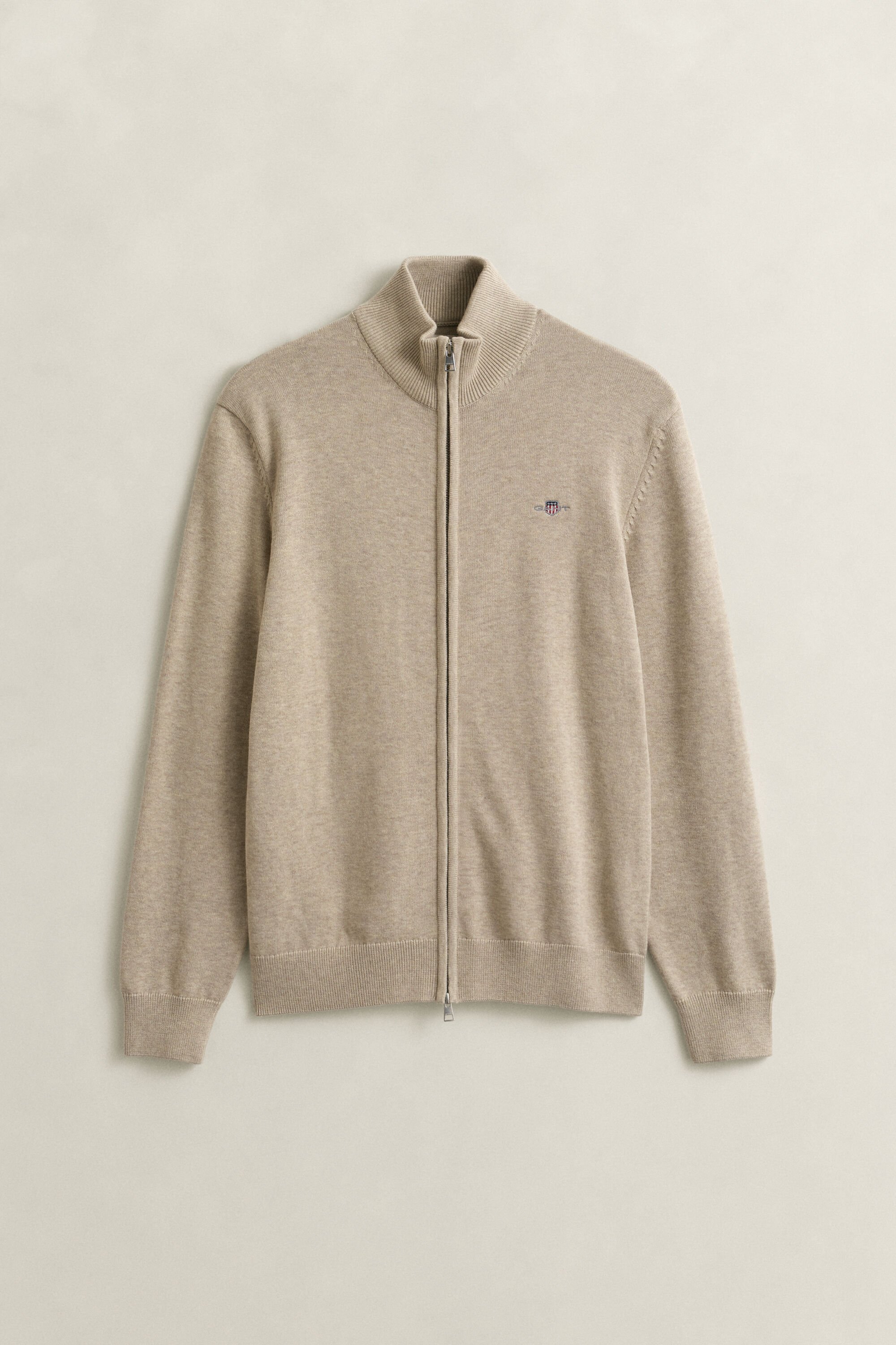 Cardigan in cotone casual con zip