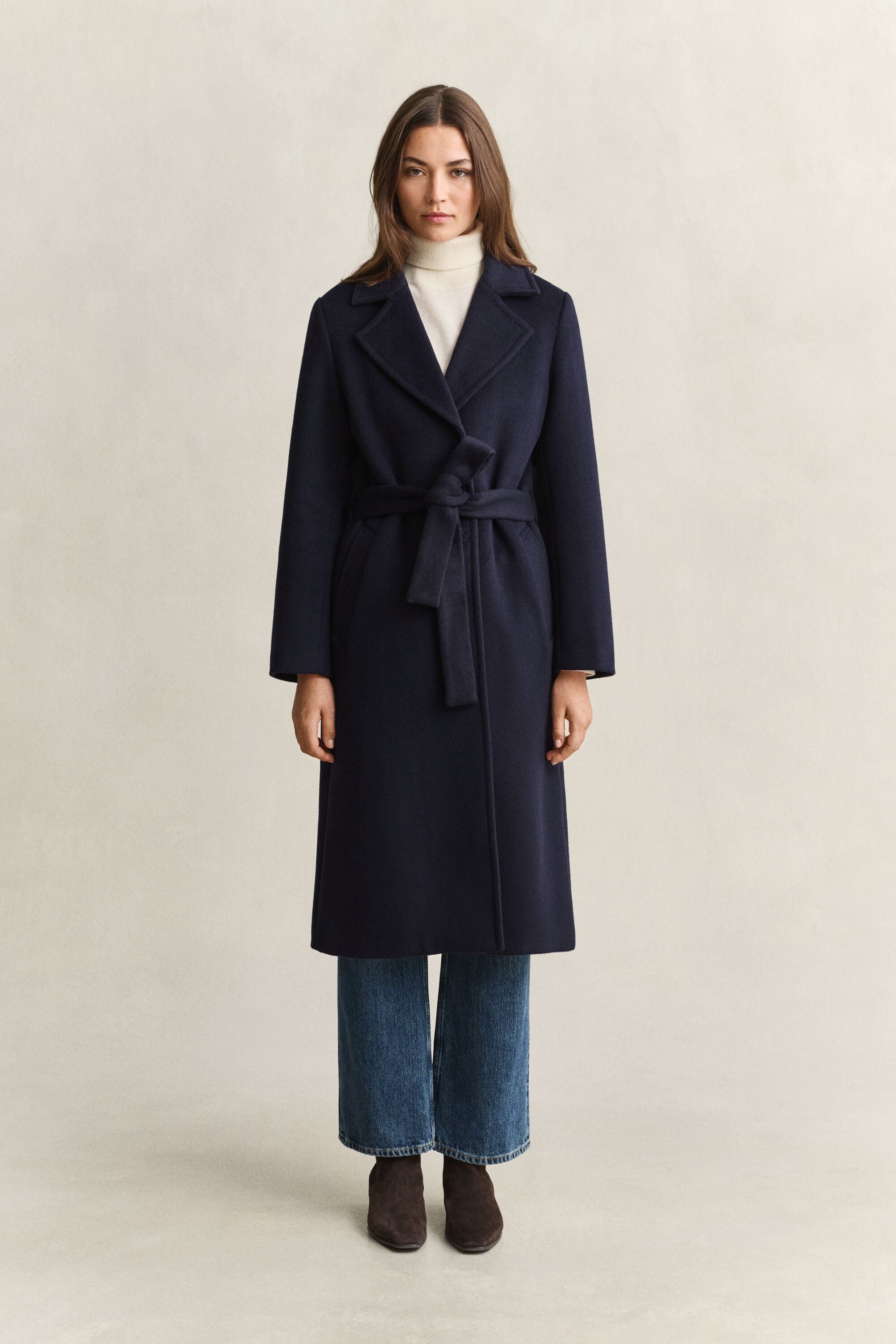 Belted Wool Blend Coat