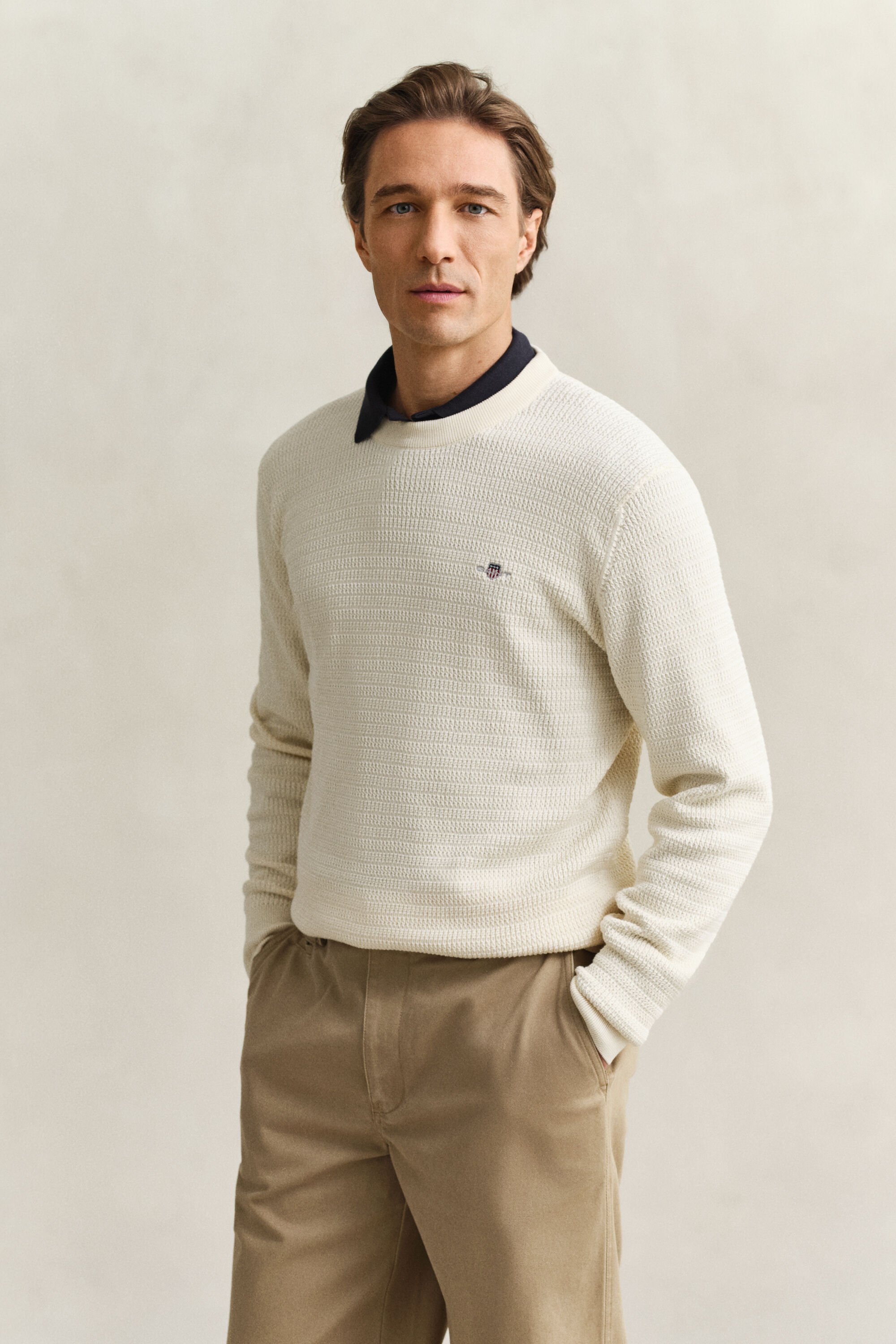 Mini Cable Knit Crew Neck Sweater