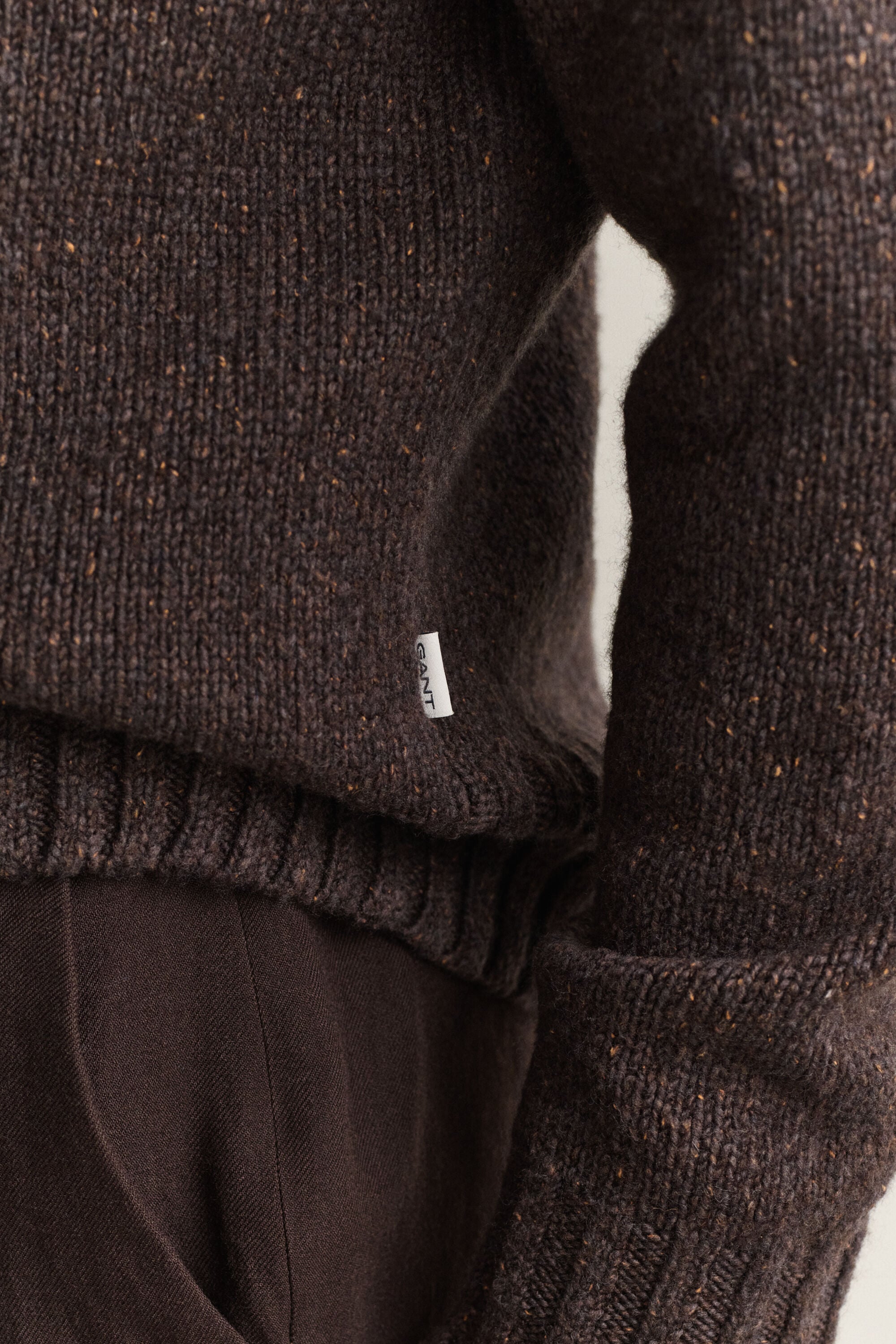 Pull façon polo en mélange de laine et soie