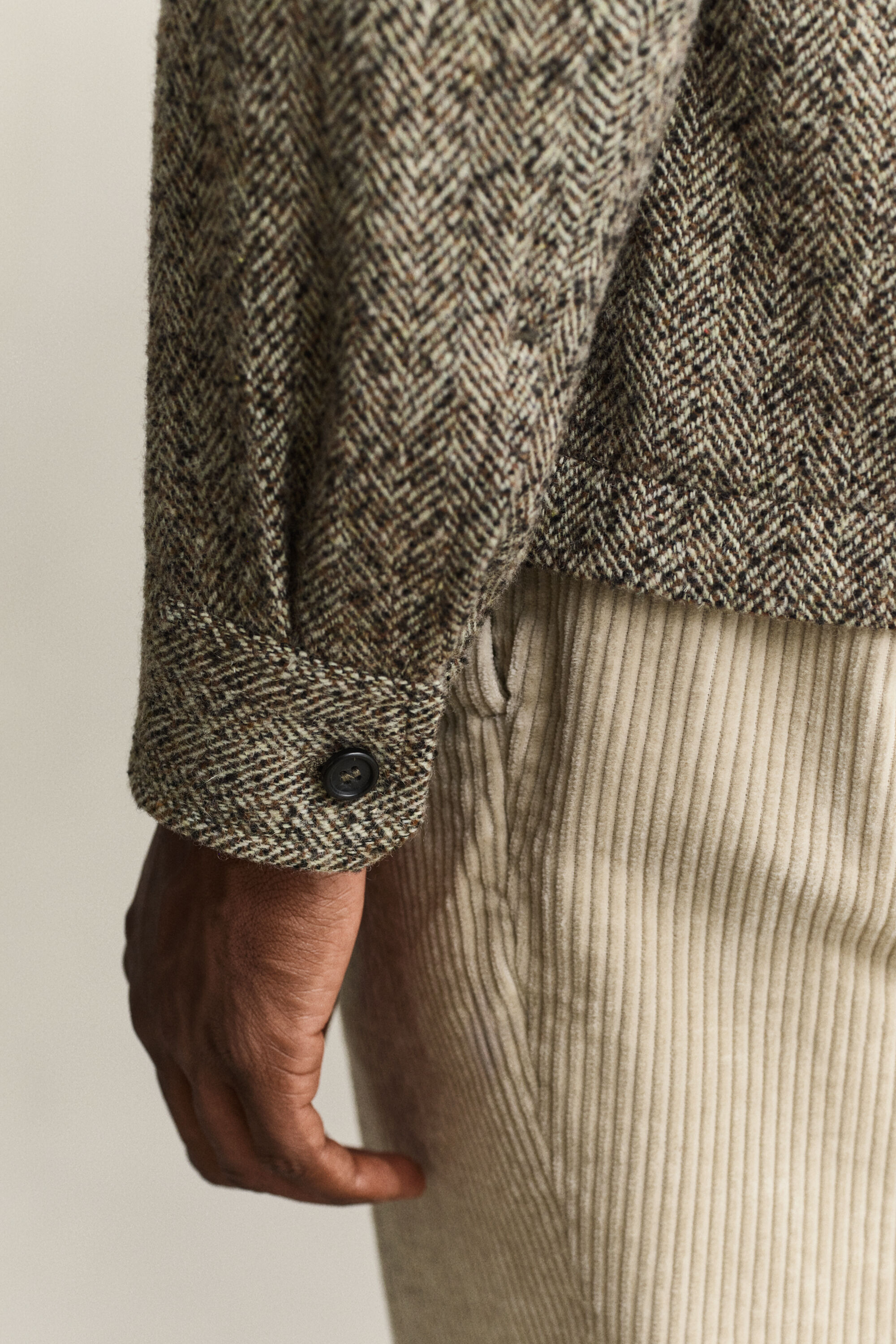 Hemdjacke mit Fischgrätmuster