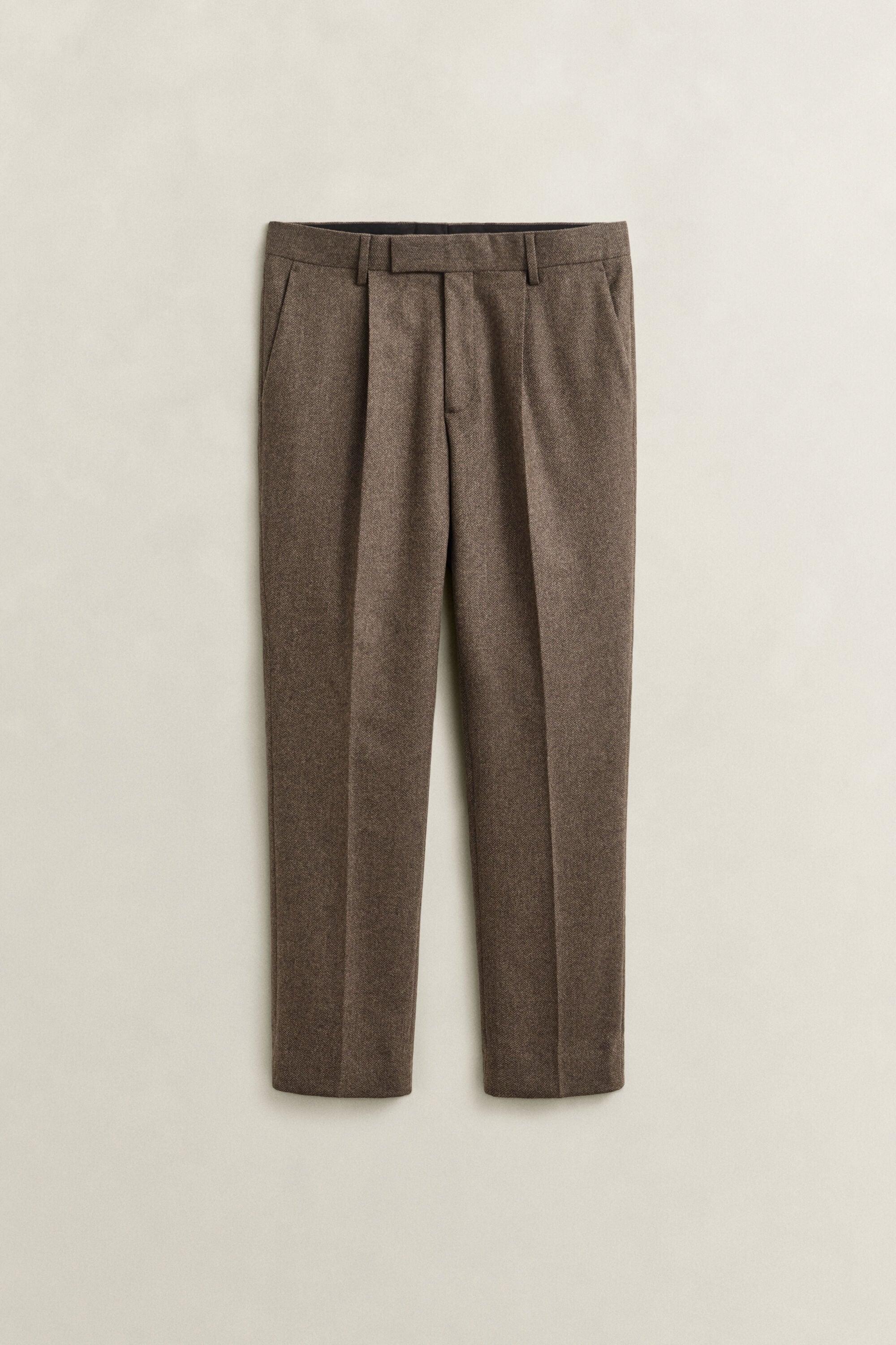 Pantalon de costume en laine à chevrons