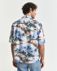 Relaxed Fit Resort Hemd mit Insel-Print