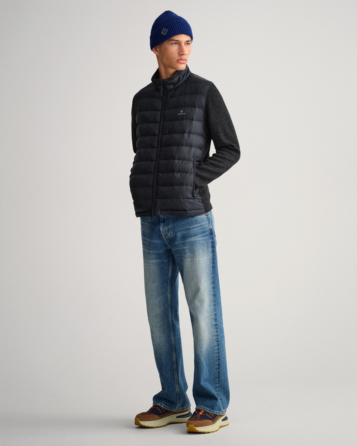 Leicht wattierte Mixed Media Jacke