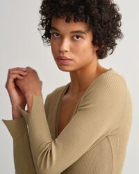 Geripptes Cardigan-Kleid