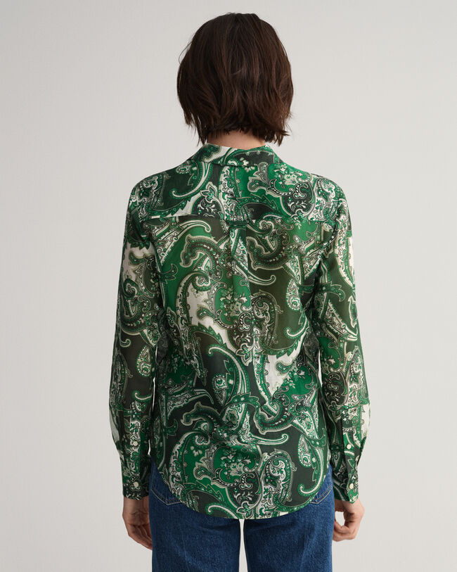 Regular Fit Paisley Bluse aus Baumwolle und Seide