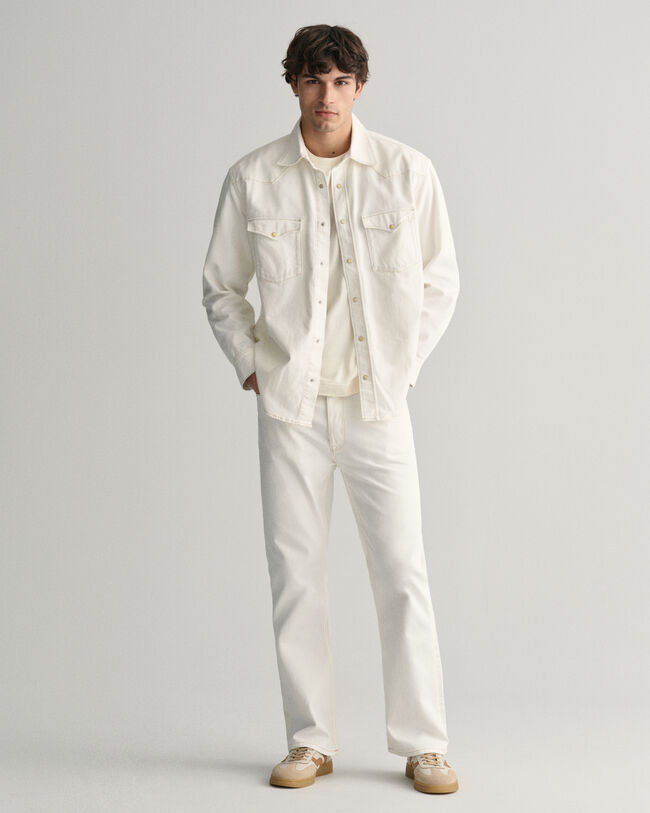 Weiße Loose Fit Jeans