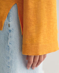 V-Neck Pullover aus Leinenmischgewebe