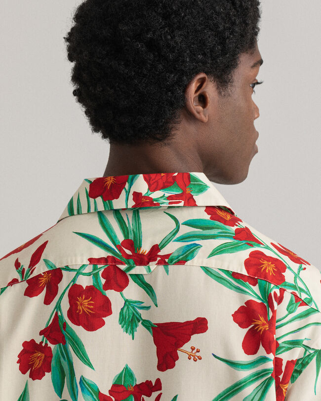 Pure Prep Relaxed Fit Kurzarm-Hemd aus Lyocell mit Blumenprint