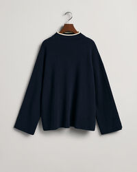 Gerippter Stehkragenpullover