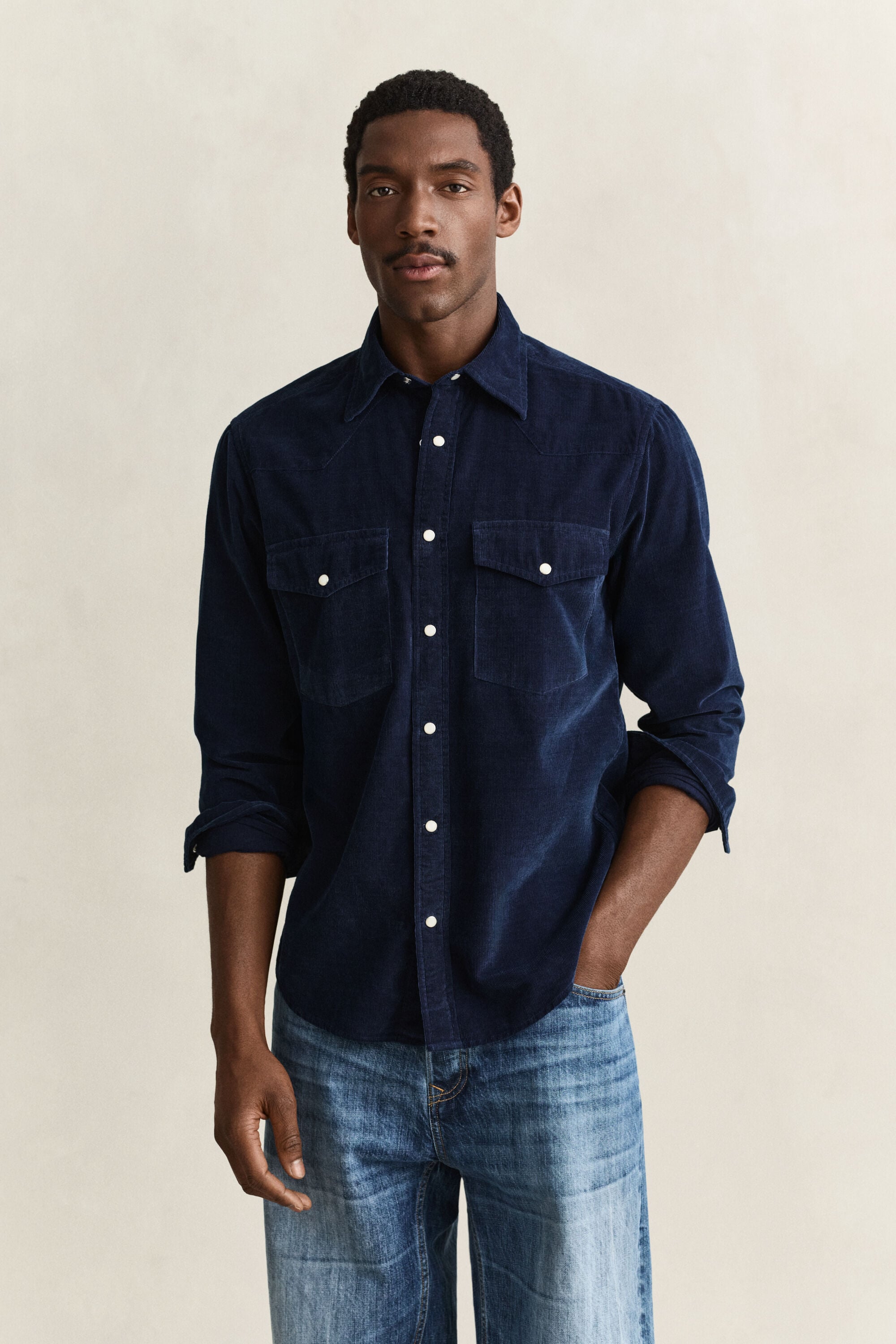 Chemise rodéo en velours côtelé