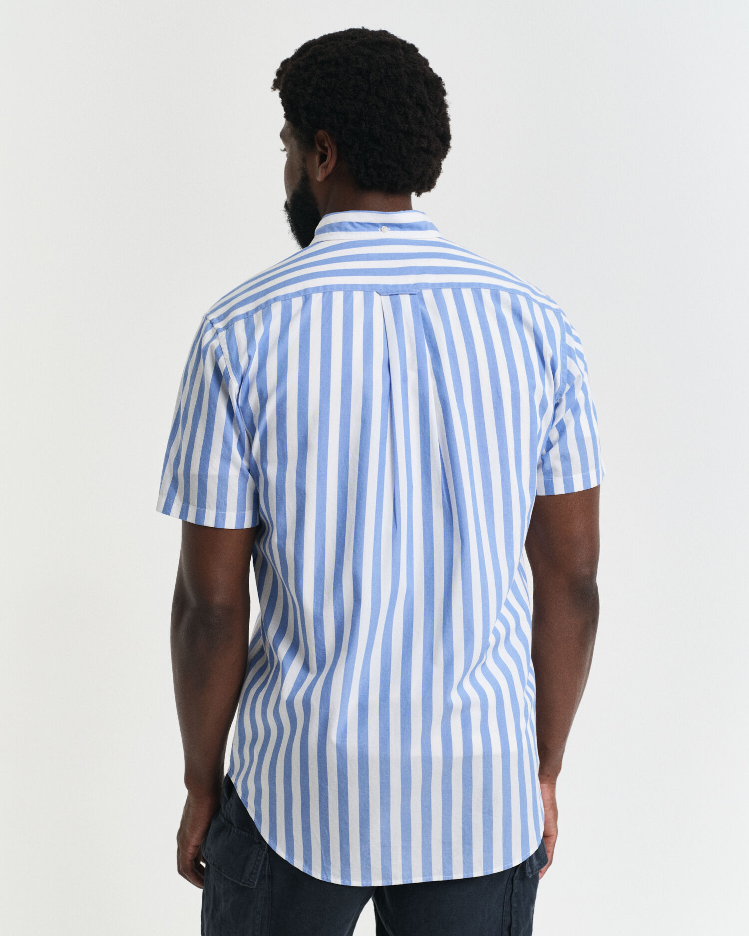 Regular Fit Striped Classic Poplin Short Sleeve Shirt